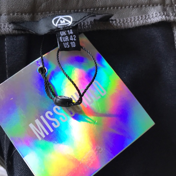 MissGuided Faux Leather Grey Mini Skirt - Picture 8 of 8